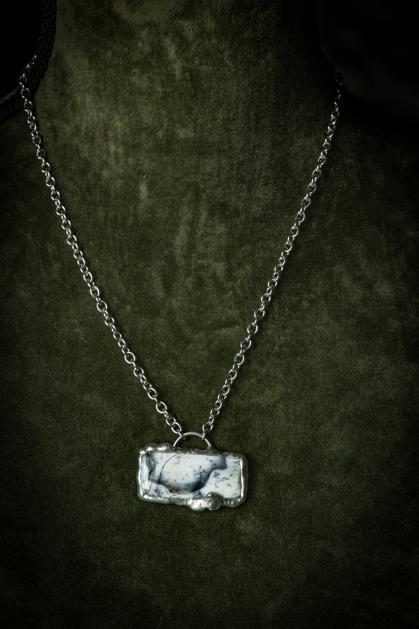 Handcrafted Dendritic Opal Necklace