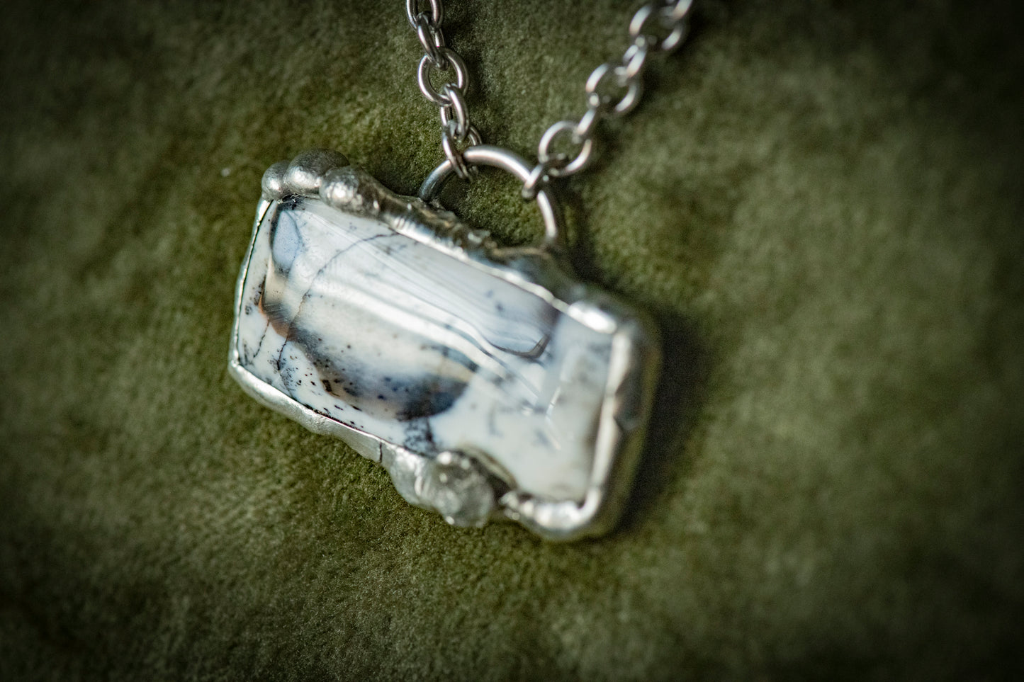 Handcrafted Dendritic Opal Necklace