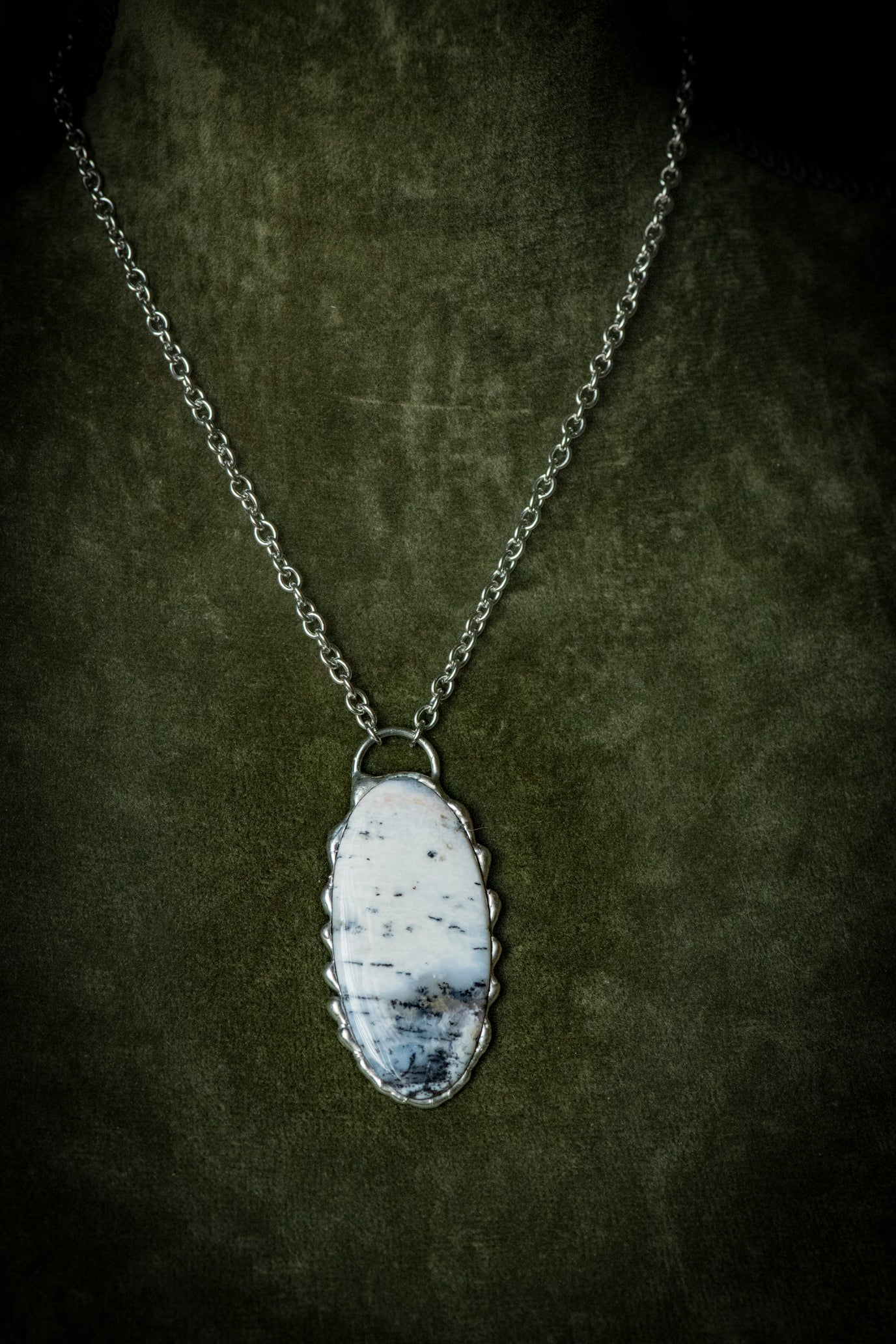 Handcrafted Dendritic Opal Necklace