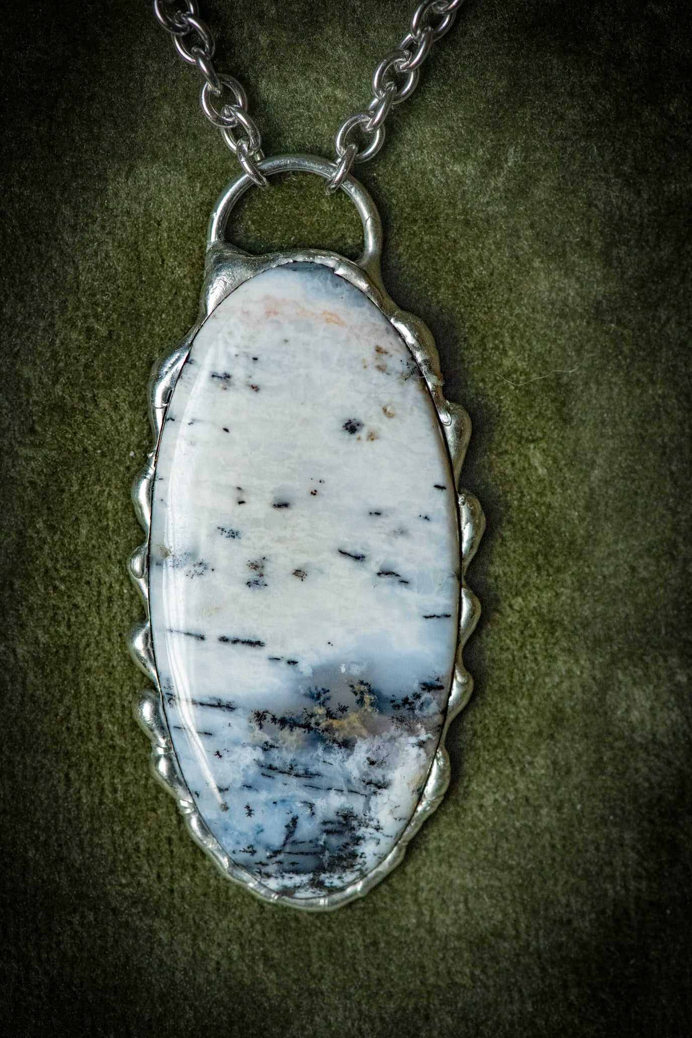 Handcrafted Dendritic Opal Necklace