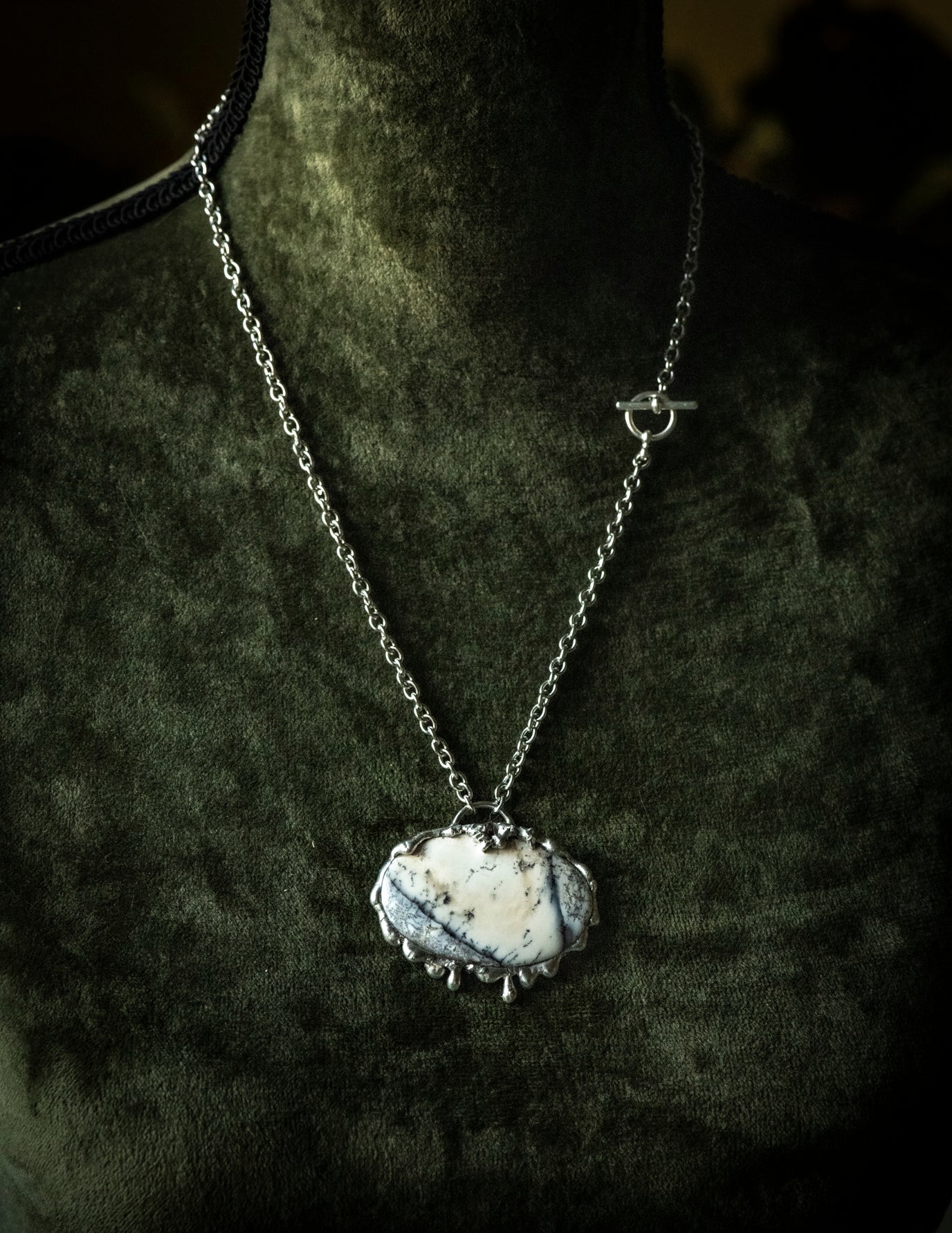 Handcrafted Dendritic Opal Necklace
