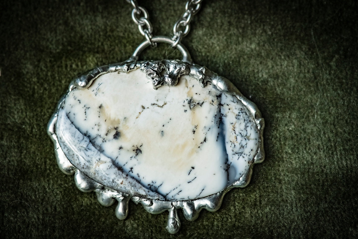 Handcrafted Dendritic Opal Necklace