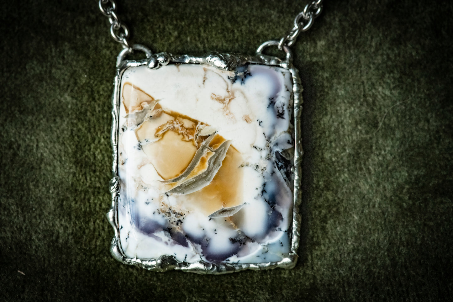 Handcrafted Dendritic Opal Necklace