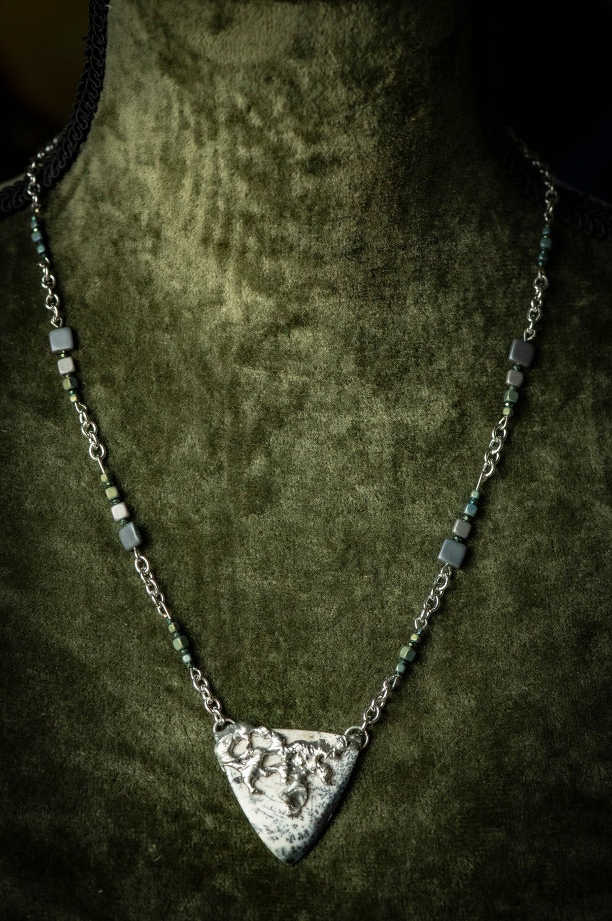 Handcrafted Dendritic Opal Necklace