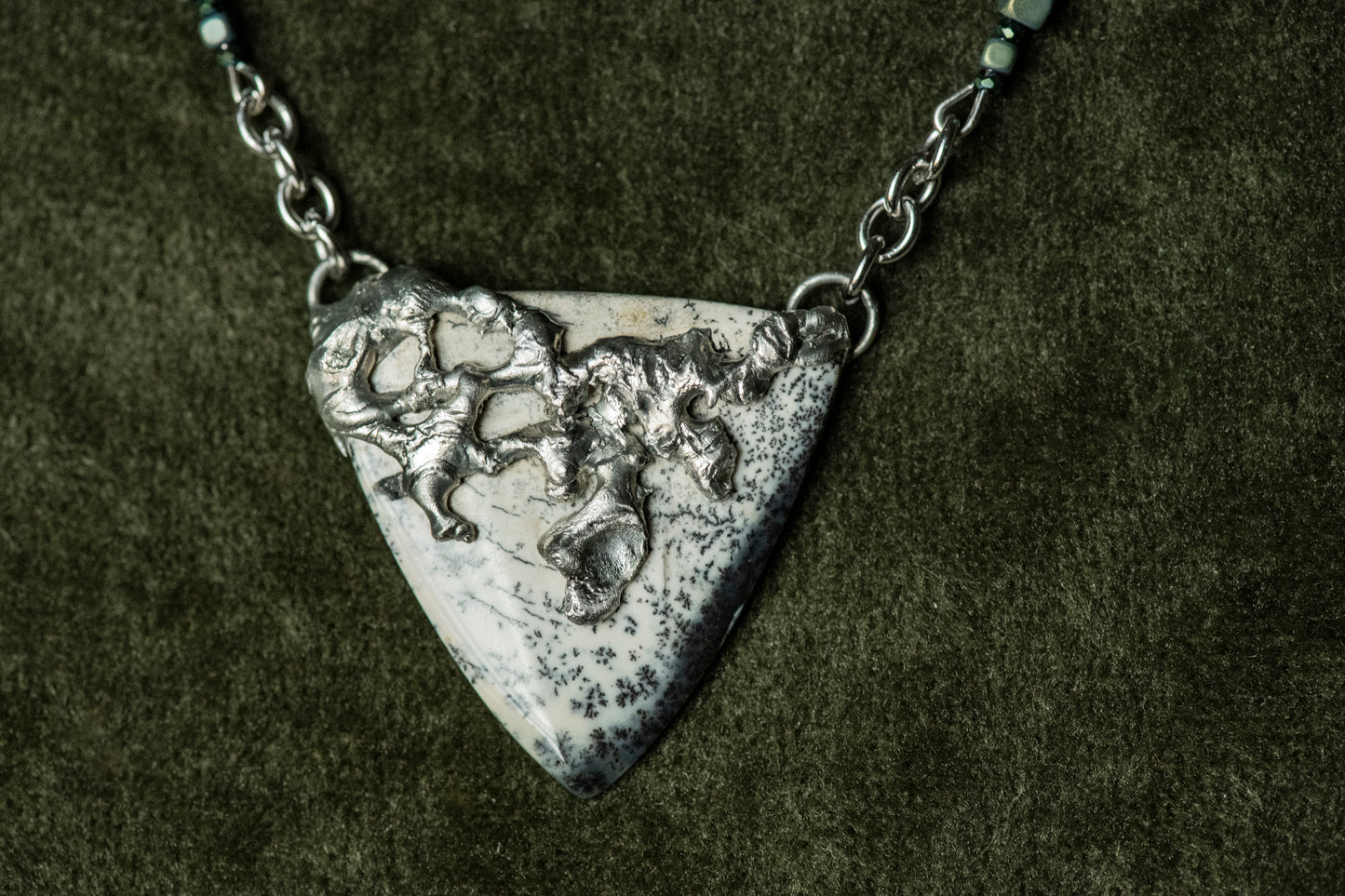 Handcrafted Dendritic Opal Necklace