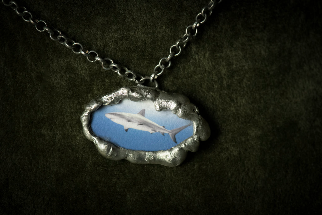 Handcrafted Photographic Shark Pendant Necklace