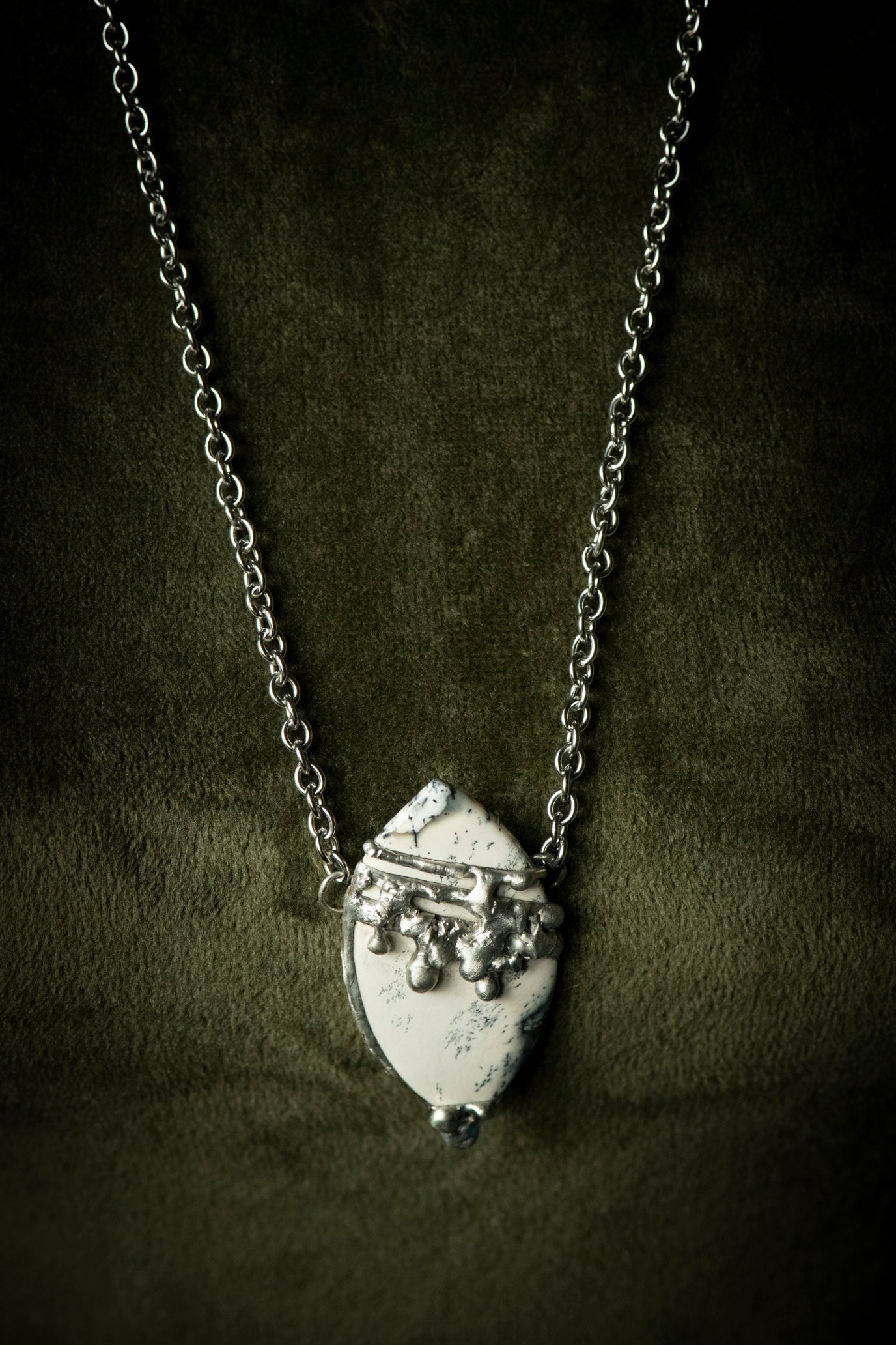 Handcrafted Dendritic Opal Necklace