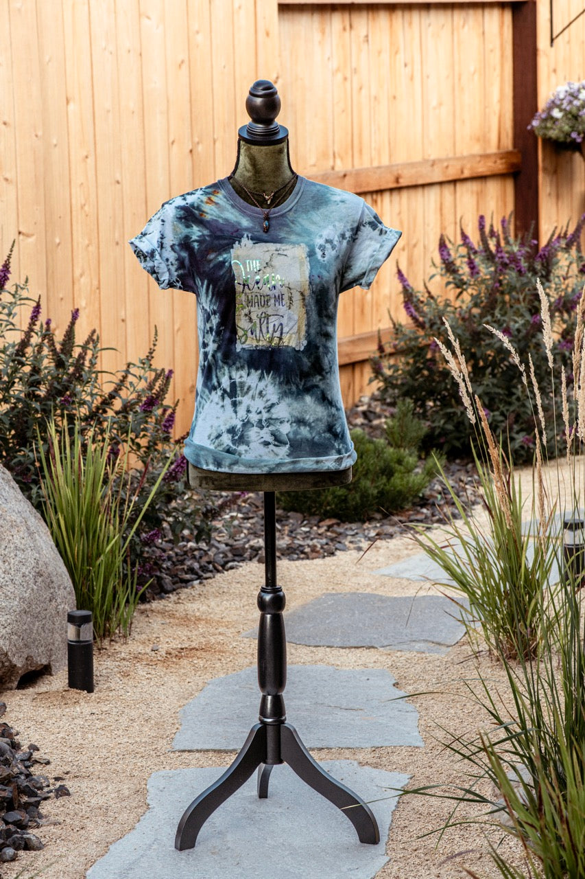 One-of-a-kind Upcycled Cyanotype Shirt "The Ocean Made Me Salty"