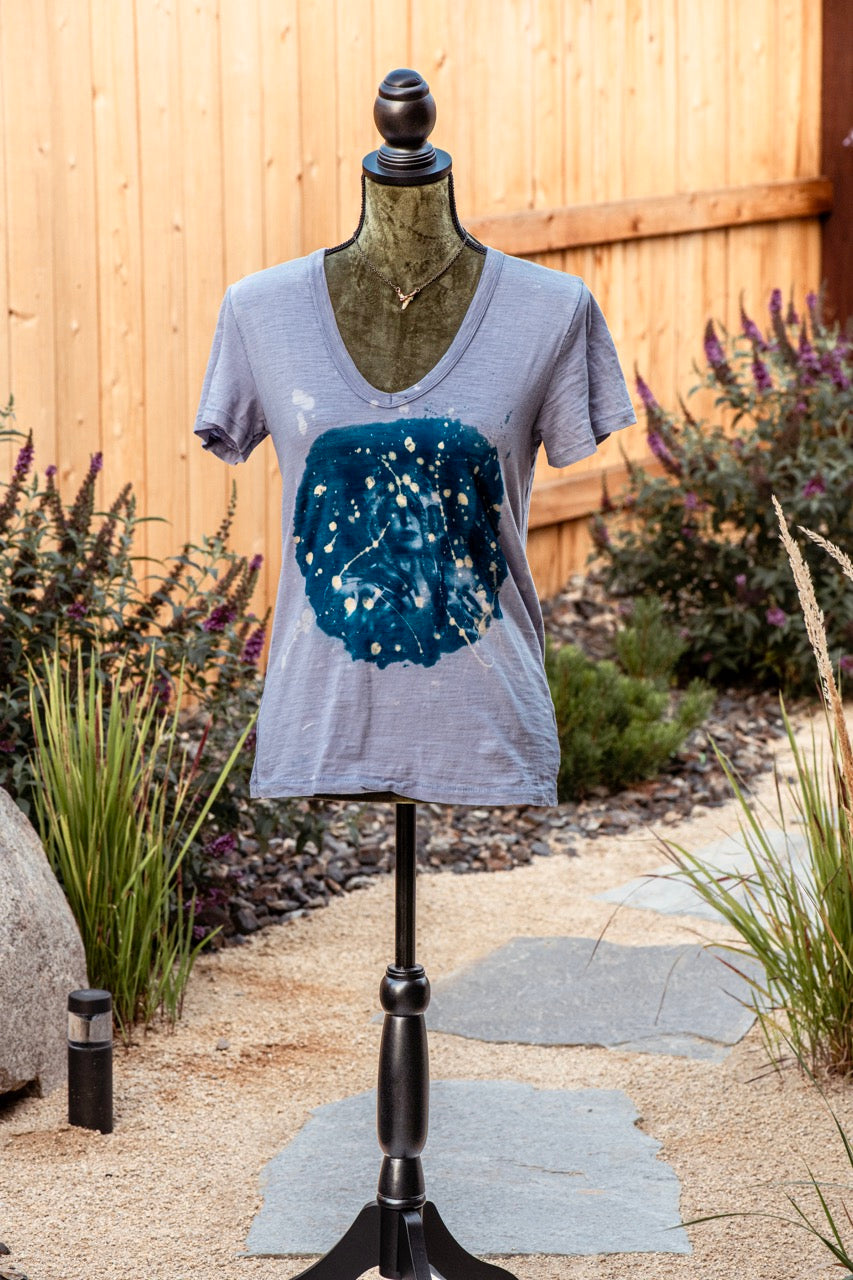 One-of-a-kind Upcycled Cyanotype Shirt