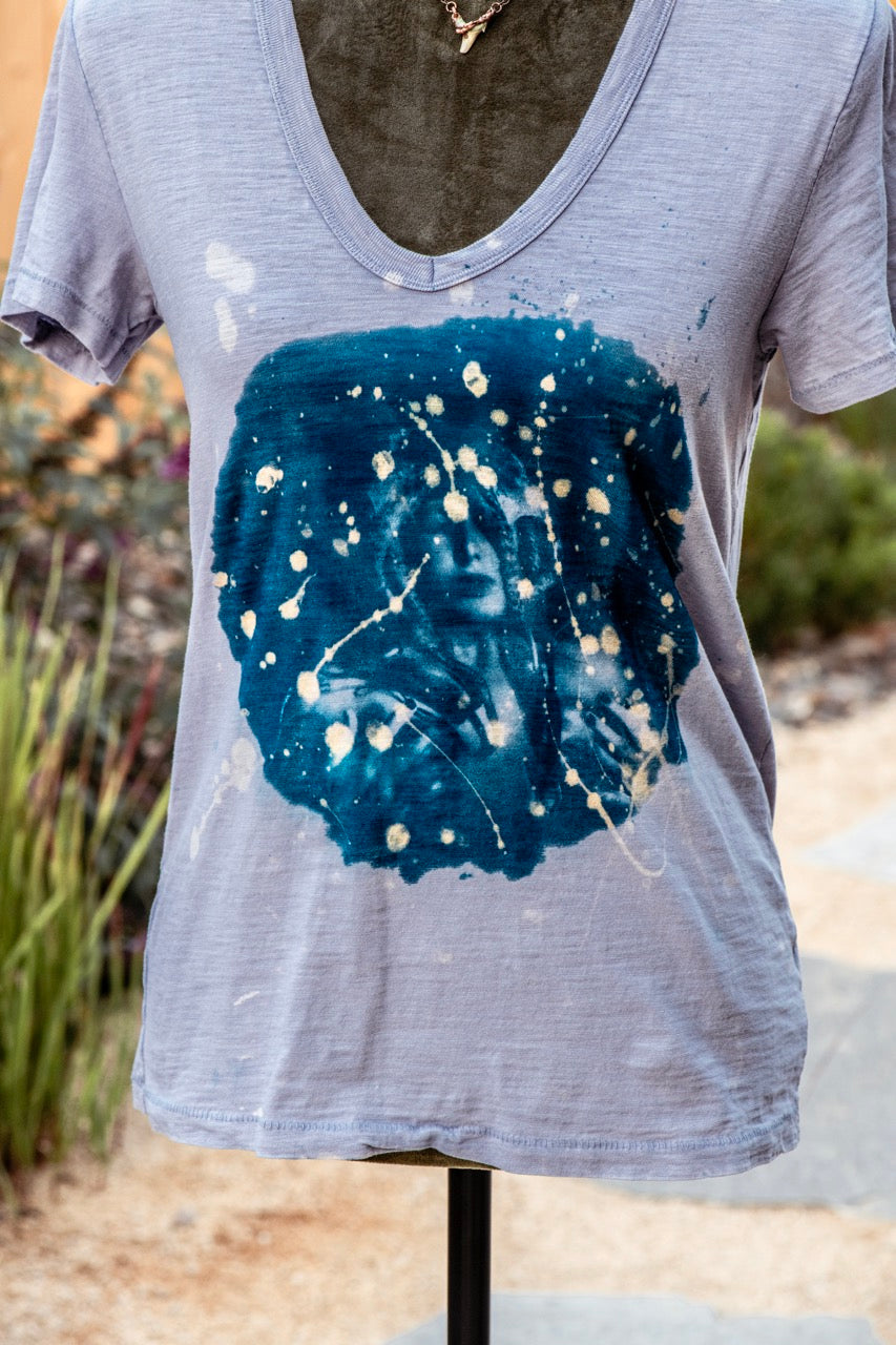 One-of-a-kind Upcycled Cyanotype Shirt