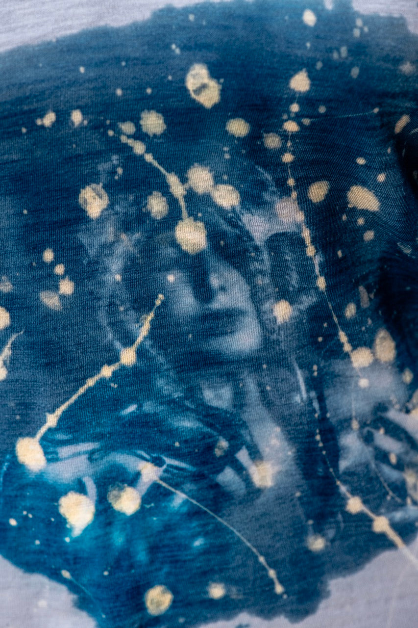 One-of-a-kind Upcycled Cyanotype Shirt