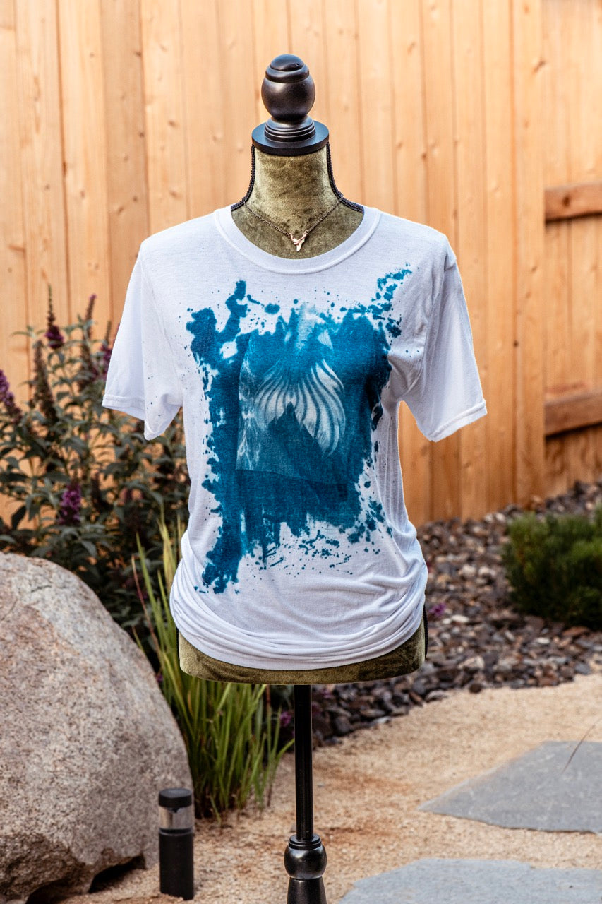 One-of-a-kind Upcycled Cyanotype Shirt