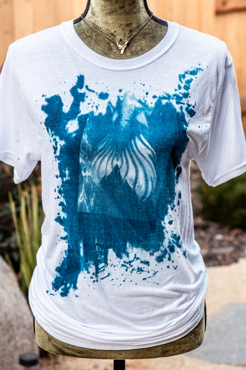 One-of-a-kind Upcycled Cyanotype Shirt