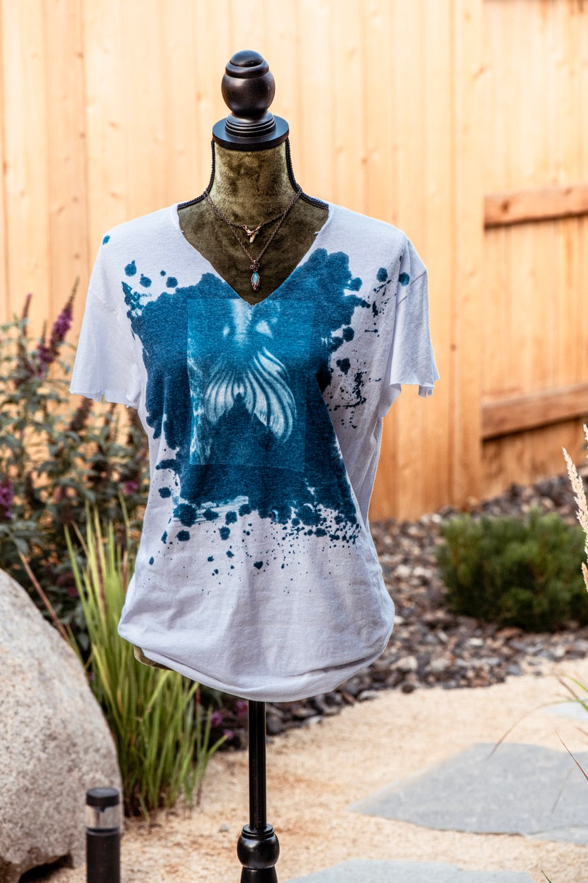 One-of-a-kind Upcycled Cyanotype Shirt