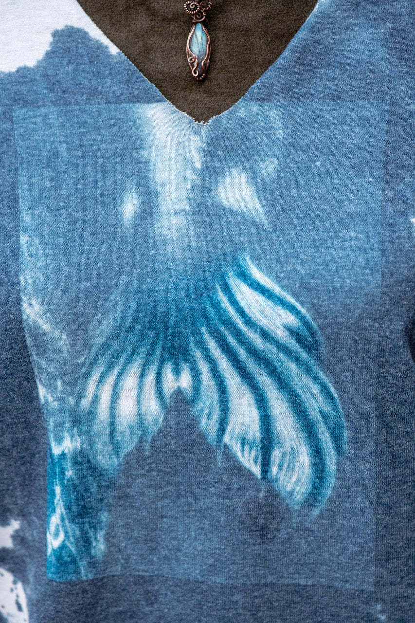 One-of-a-kind Upcycled Cyanotype Shirt