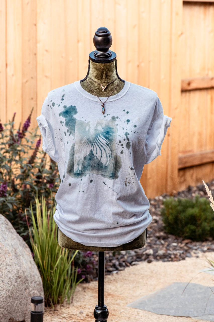 One-of-a-kind Upcycled Cyanotype Shirt