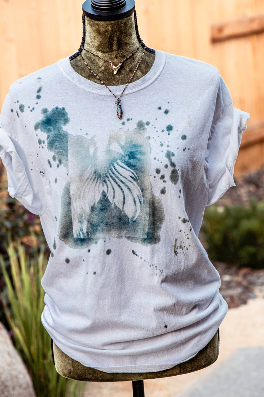 One-of-a-kind Upcycled Cyanotype Shirt