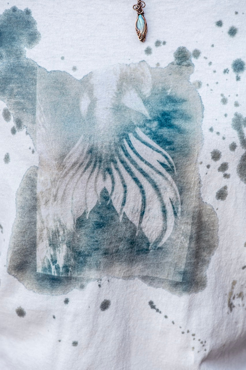 One-of-a-kind Upcycled Cyanotype Shirt
