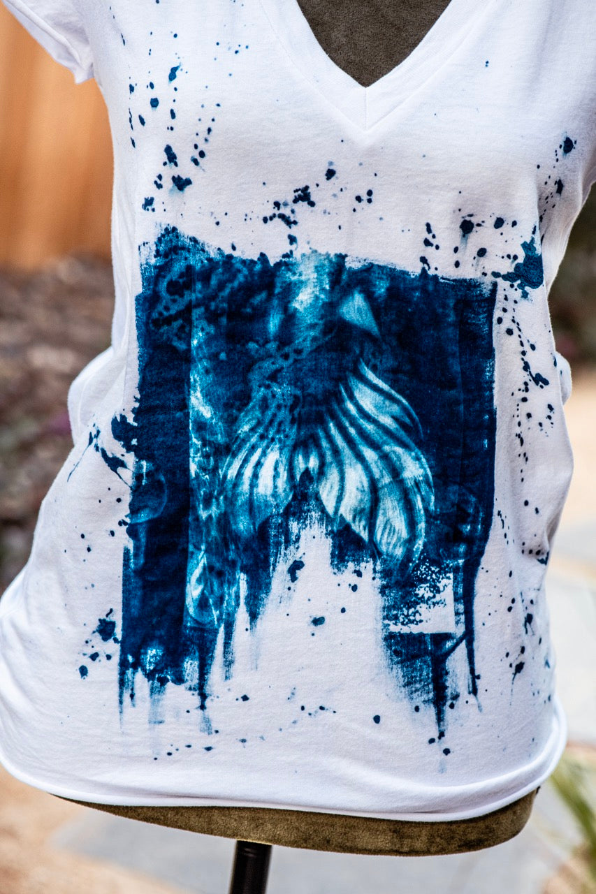 One-of-a-kind Upcycled Cyanotype Shirt