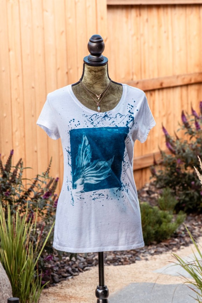 One-of-a-kind Upcycled Cyanotype Shirt