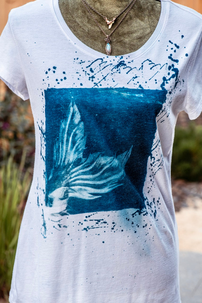 One-of-a-kind Upcycled Cyanotype Shirt