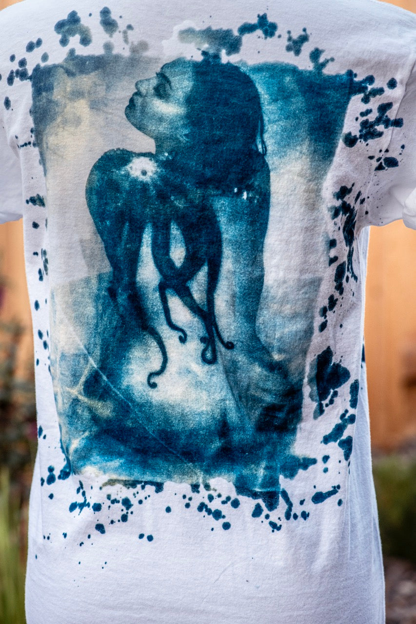 One-of-a-kind Upcycled Cyanotype Shirt