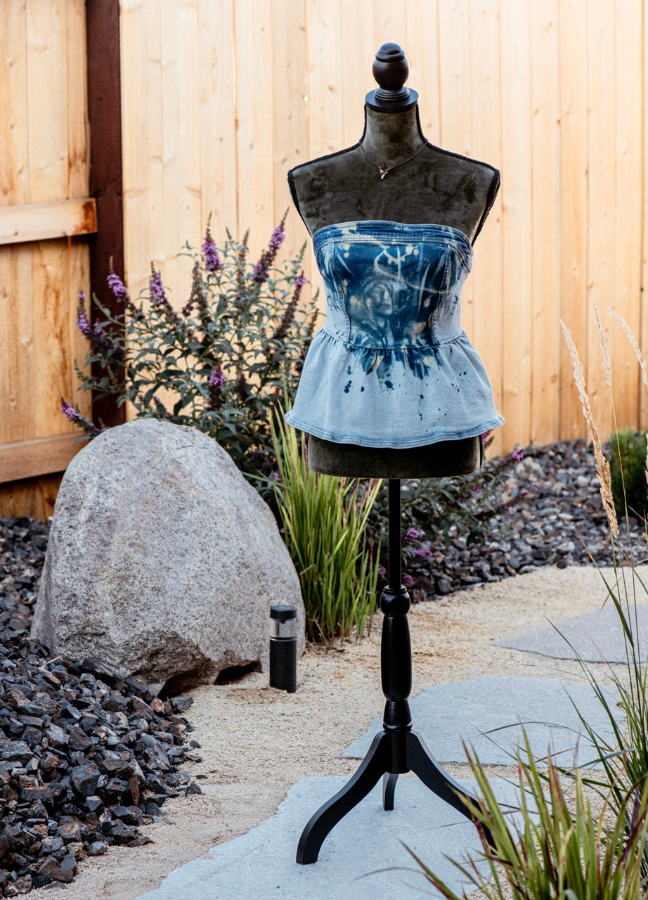 One-of-a-kind Upcycled Cyanotype Shirt