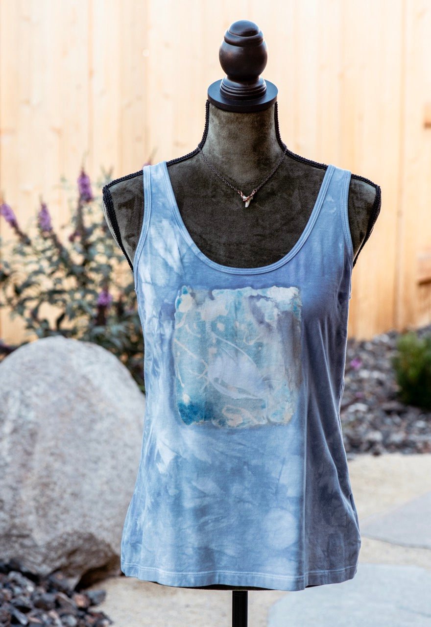 One-of-a-kind Upcycled Cyanotype Shirt