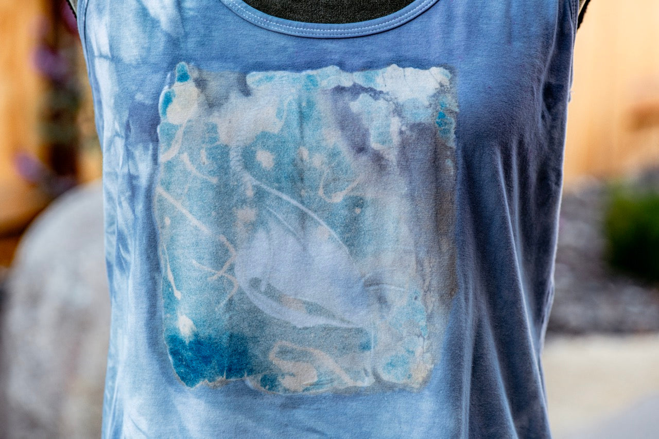 One-of-a-kind Upcycled Cyanotype Shirt