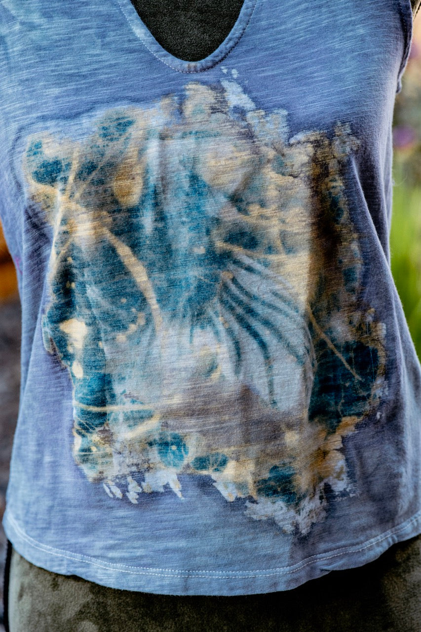One-of-a-kind Upcycled Cyanotype Shirt