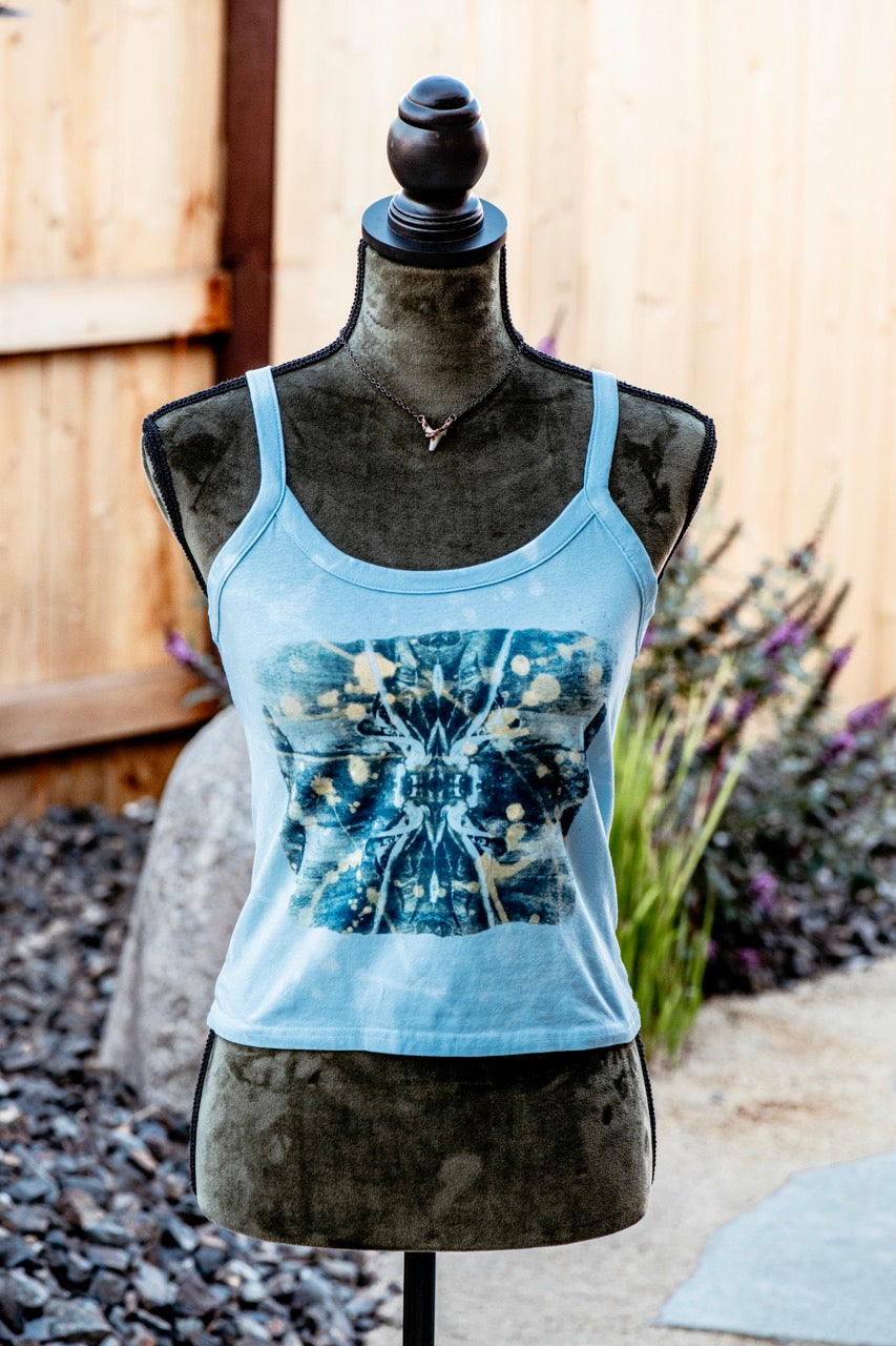 One-of-a-kind Upcycled Cyanotype Shirt
