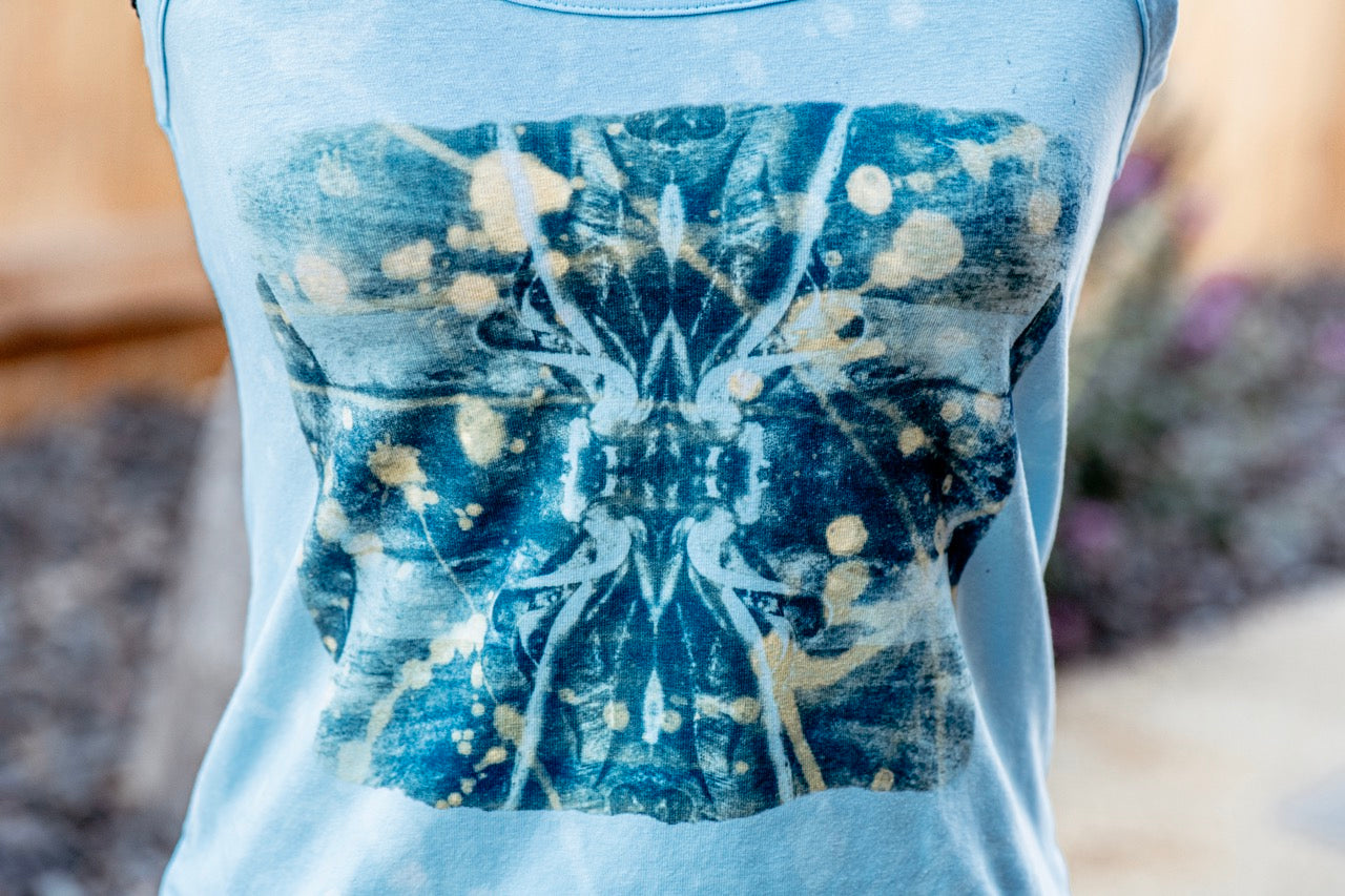 One-of-a-kind Upcycled Cyanotype Shirt