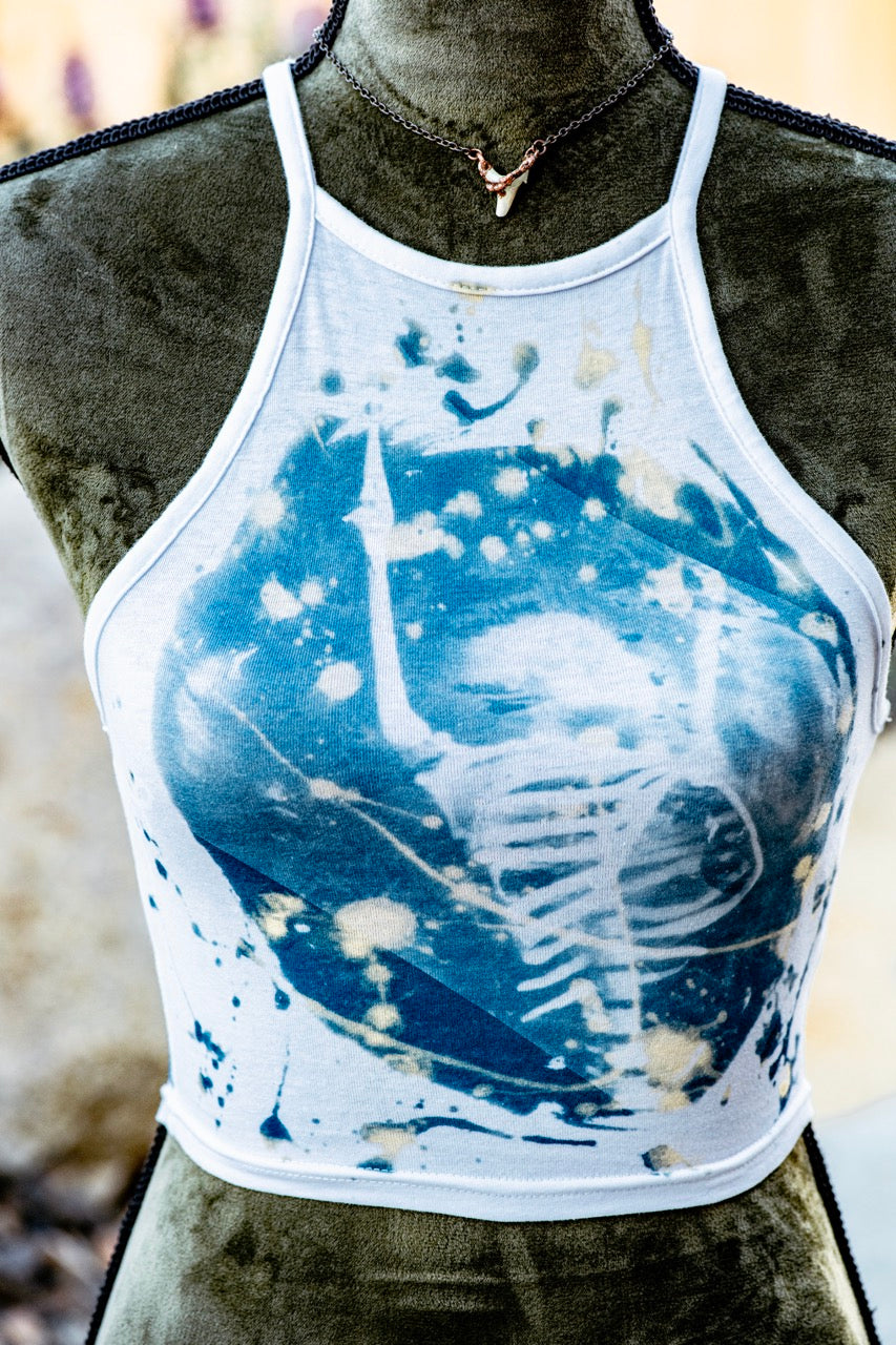One-of-a-kind Upcycled Cyanotype Shirt