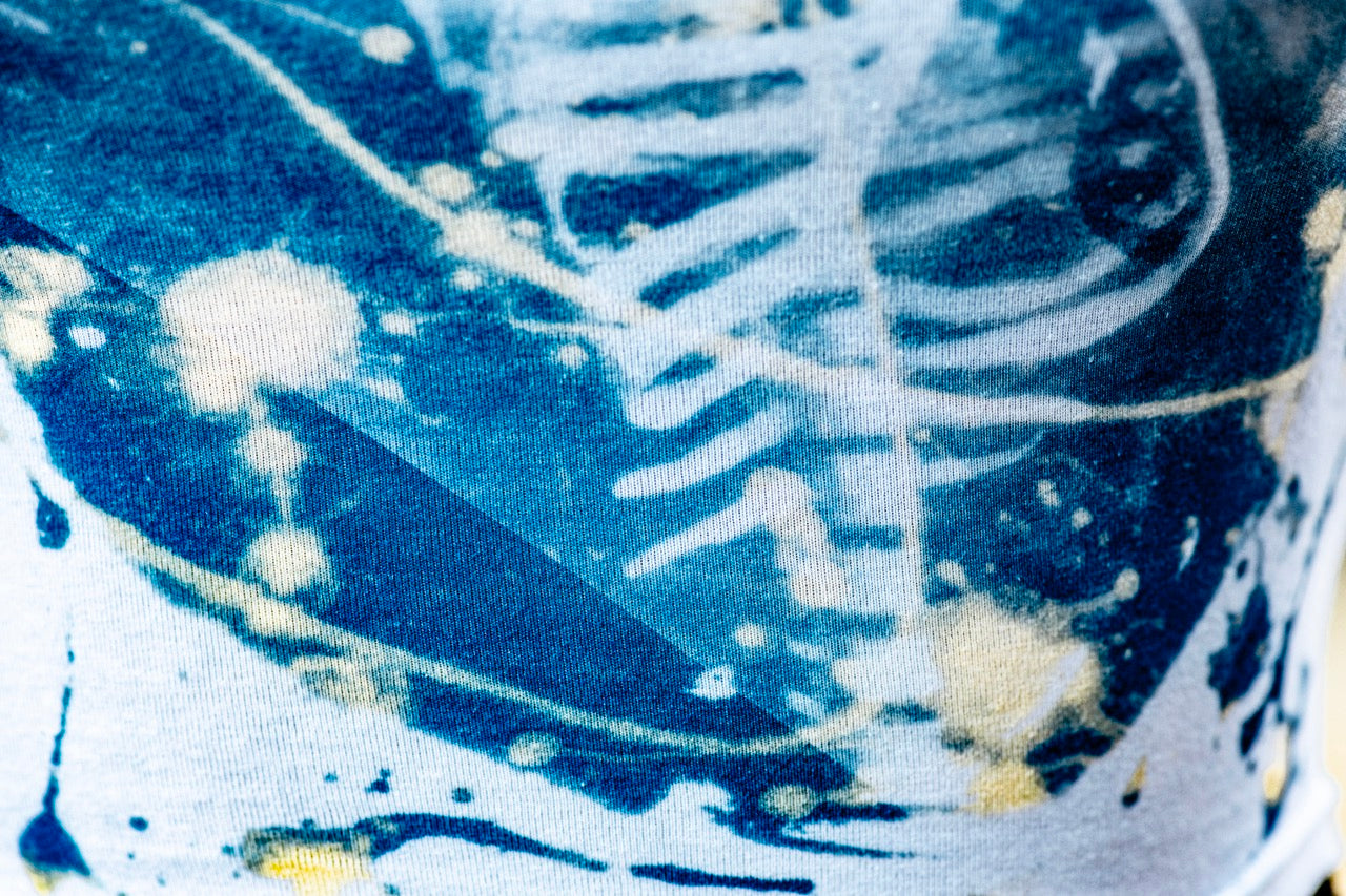 One-of-a-kind Upcycled Cyanotype Shirt