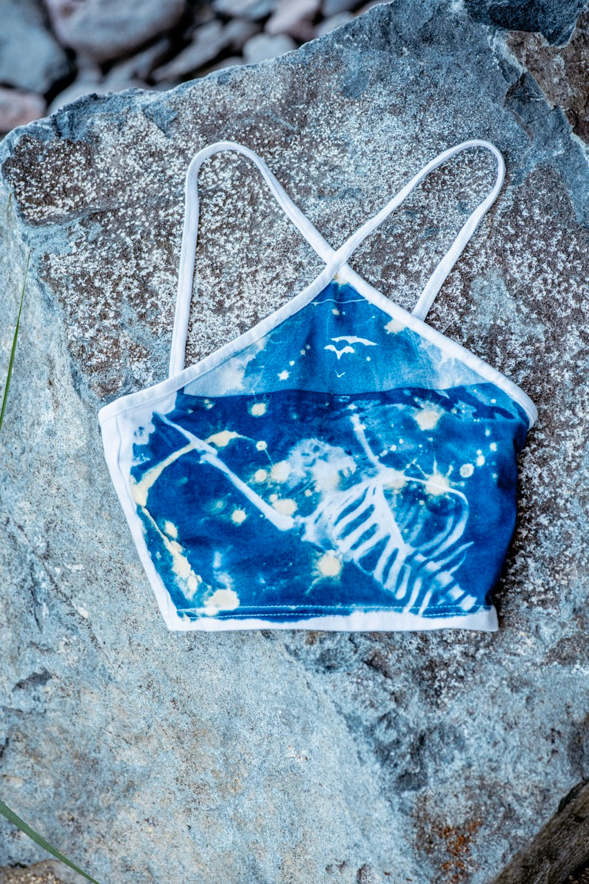 One-of-a-kind Upcycled Cyanotype Shirt