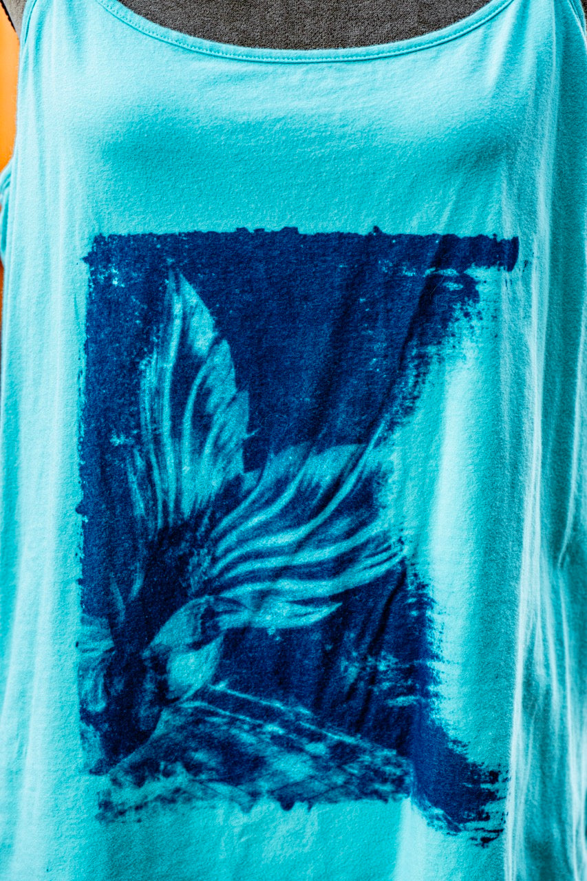 One-of-a-kind Upcycled Cyanotype Shirt
