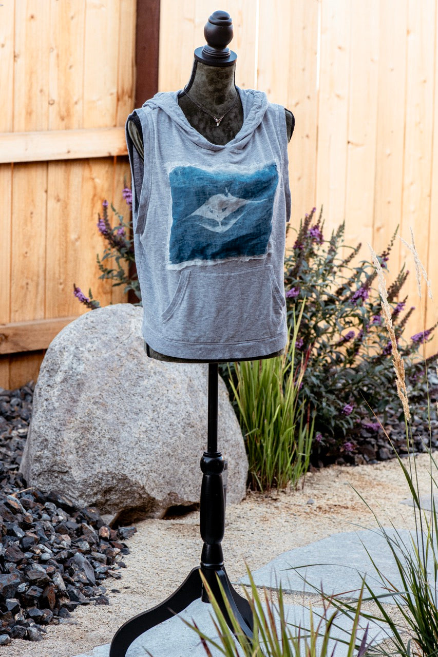 One-of-a-kind Upcycled Cyanotype Shirt