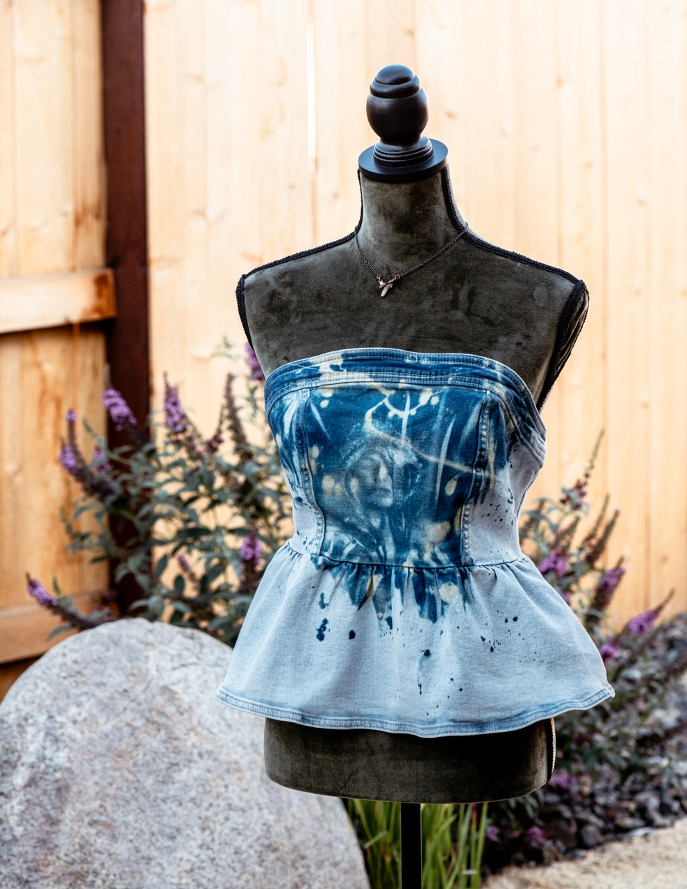 One-of-a-kind Upcycled Cyanotype Shirt