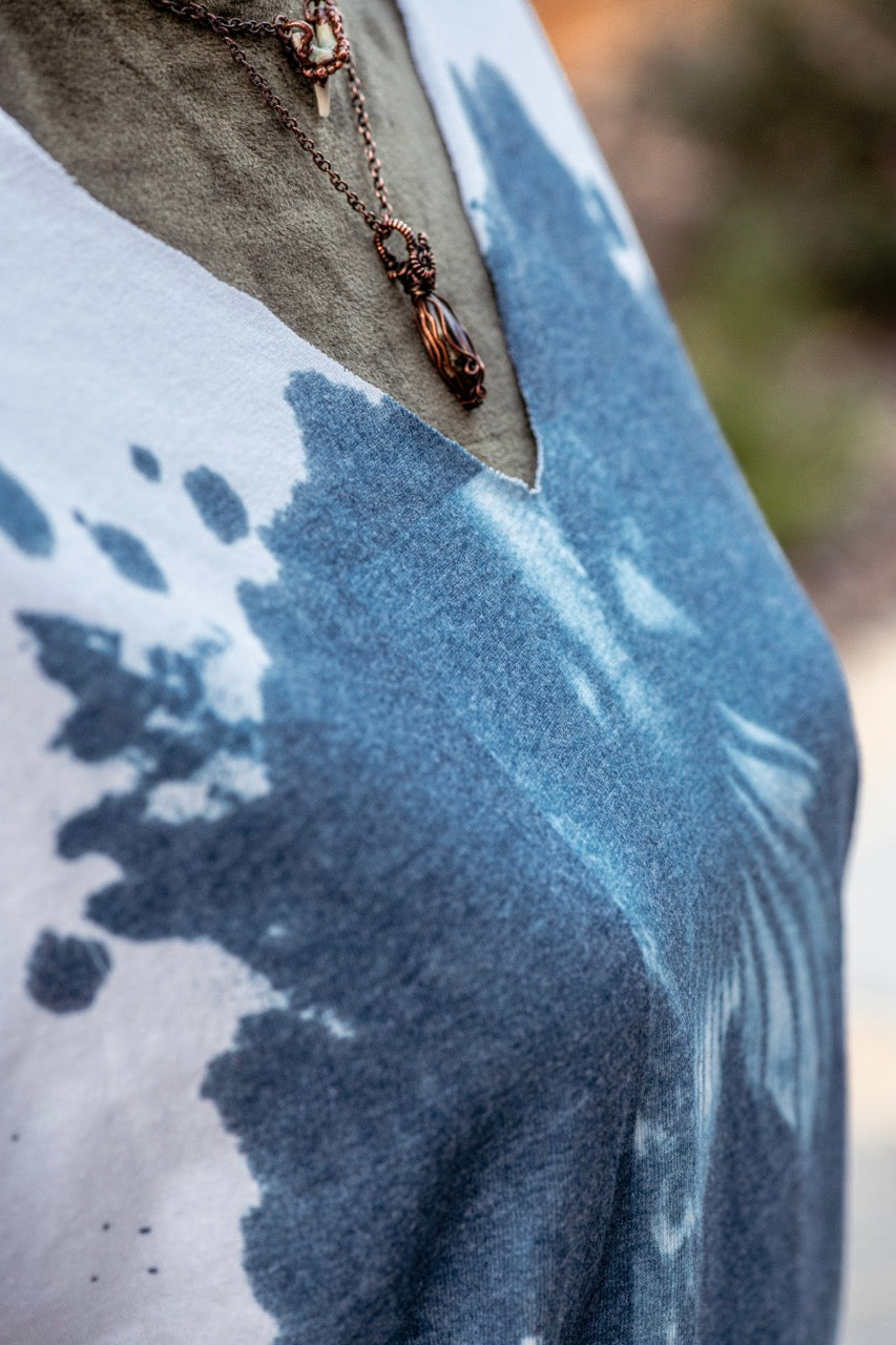 One-of-a-kind Upcycled Cyanotype Shirt
