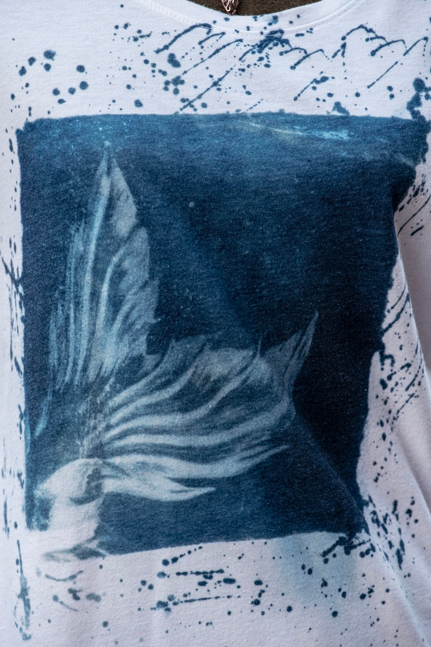 One-of-a-kind Upcycled Cyanotype Shirt